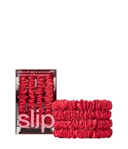 Slip, Slip Pure Silk Skinny Scrunchies Red Haargummi 4 Stk
