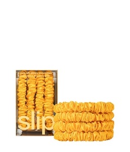 Slip, Slip Pure Silk Skinny Scrunchies Golden Haargummi 4 Stk
