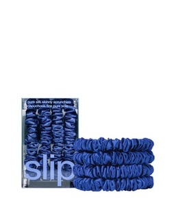 Slip, Slip Pure Silk Skinny Scrunchies - Royal Blue Haargummi 4 Stk
