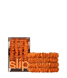 Slip, Slip Pure Silk Skinny Scrunchies - Orange Haargummi 4 Stk