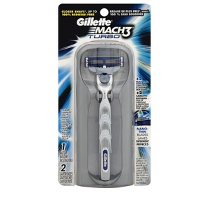 Gillette, Gillette Mach3 Turbo 1 Rasierer + 2 Rasierklingen, Gillette Mach3 Turbo 1 Rasierer + 2 Rasierklingen
