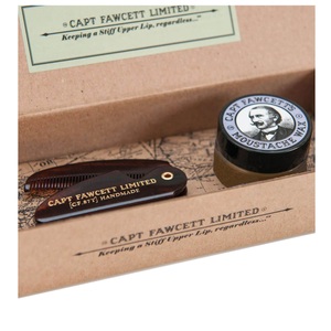 Captain Fawcett, Captain Fawcett Lavendel Bartwachs und klappbare Schnurrbart Kamm, Capt. Fawcett Care - Lavender Moustache Wax & Folding Pocket Moustache Comb Kit
