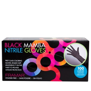 Framar, Framar - Black Mamba Nitrile Gloves, Framar Black Mamba Nitrile Gloves- Large