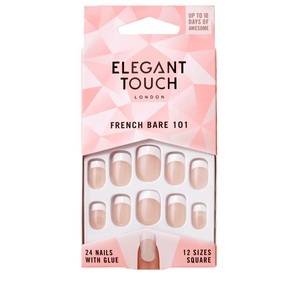 Elegant Touch, Elegant Touch Medium Length False Nails - French Bare 101-Pink, Elegant Touch French Nails - 101 (M) (Bare)