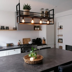 QAZQA, Hängeleuchte Cage Rack mit eingebautem Regal