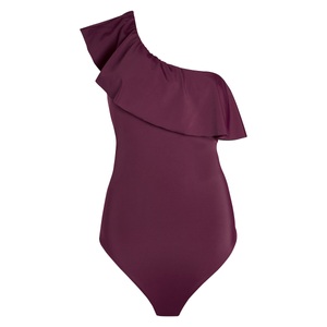 LA REDOUTE COLLECTIONS PLUS, Figurformender Badeanzug, asymmetrische Schnittform, La Redoute Collections - Badeanzug in asymmetrischer Form, für Damen, Schwarz, Größe 40