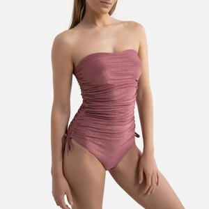LA REDOUTE COLLECTIONS, Durchwirkter Badeanzug, Bustier-Form, Durchwirkter Badeanzug, Bustier-Form