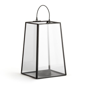 LA REDOUTE INTERIEURS, Windlicht Uyova aus Glas und Metall, La Redoute Intérieurs - Windlicht Uyova, One Size, Schwarz