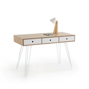 LA REDOUTE INTERIEURS, Schreibtisch ''Biface'', 3 Schubladen, La Redoute Intérieurs - Schreibtisch Biface mit 3 Schubladen, One Size, Schwarz