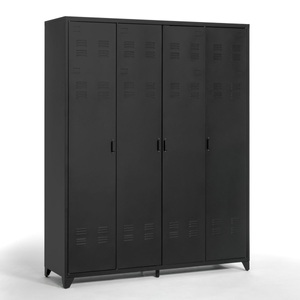 LA REDOUTE INTERIEURS, Kleiderschrank 4 Türen aus Metall, Hiba, La Redoute Intérieurs - Kleiderschrank Hiba mit 4 Türen, One Size, Grau