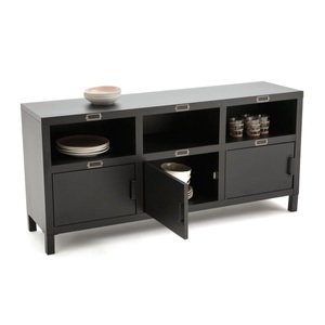 LA REDOUTE INTERIEURS, Sideboard ''Hiba'', 3 Türen, Stahl, La Redoute Intérieurs - Sideboard Hiba mit 3 Türen, One Size, Schwarz