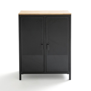 LA REDOUTE INTERIEURS, Schrank AGAMA mit 2 Türen, Metall und Eiche, La Redoute Intérieurs - Schrank Agama mit 2 Türen, One Size, Braun