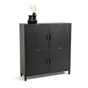 LA REDOUTE INTERIEURS, Sideboard Hiba, 4 Türen, Stahl, La Redoute Intérieurs - Highboard Hiba mit 4 Türen, One Size, Schwarz