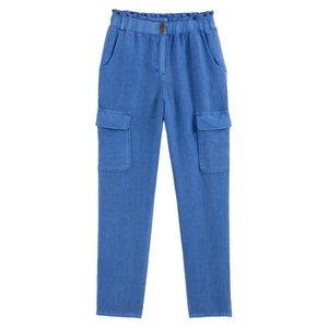 LA REDOUTE COLLECTIONS, Slim-Fit-Hose, reines Leinen, Cargo-Taschen, Hose aus reinem Leinen, Röhrenform, Cargo-Taschen