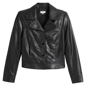 LA REDOUTE COLLECTIONS, Kurzer Lederblouson, Druckknöpfe, Kurzer Lederblouson, Druckknöpfe