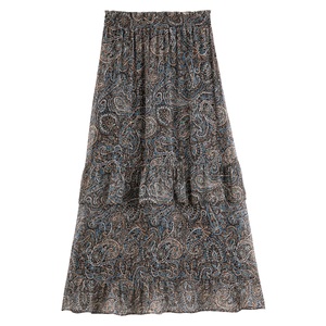 LA REDOUTE COLLECTIONS, Langer Rock mit Volants und Paisleymuster, Langer Rock mit Volants und Paisleymuster