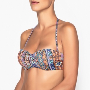LA REDOUTE COLLECTIONS, Bikini-Oberteil in Bandeau-Form, Ethno-Motiv, Bikini-Oberteil in Bandeau-Form, Ethno-Motiv