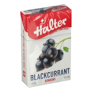 Halter, Halter Schwarze Johannisbeere Bonbons Zuckerfrei, 