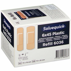 undefined, Refill für SALVEQUICK Pflaster-Strips, wasserfest je 45 Stk VE à 6 Stk, Refill für SALVEQUICK, 6 VE Pflaster-Strips, wasserfest, je 45 Stk, VE à 6 Stk
