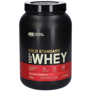 Optimum Nutrition, Optimum Nutrition 100 % Whey Gold Standard, Delicious Strawberry, Pulver, Optimum Nutrition Whey Protein Gold Standard 908 g Strawberry