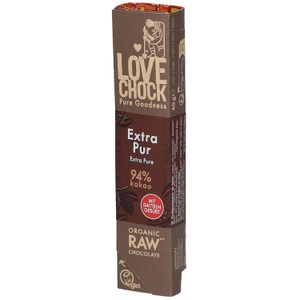 Lovechock, Lovechock Bio rohe Schokolade Bars, Extra Pur, LOVECHOCK Extra Pur 94% Kakao
