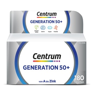 GlaxoSmithKline Consumer Healthcare, Centrum Generation 50+, Centrum Generation 50+, 180 St. mit Vitamin D und Vitamin C