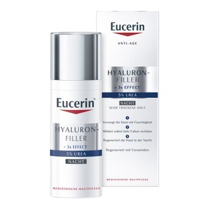 Beiersdorf AG Eucerin, Eucerin® Anti Age Face HYALURON-FILLER UREA 5% Nachtpflege, Eucerin Hyaluron-Filler 5% Urea Nachtpflege ? mildert sichtbar tiefe Falten und regeneriert die Haut nachts