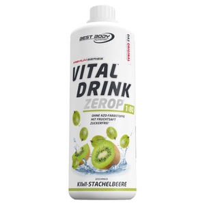 Best Body Nutrition, Best Body Nutrition Low Carb Vital Drink, Kiwi-Stachelbeere, Vital Drink Konzentrat - 1000ml - Kiwi Gooseberry