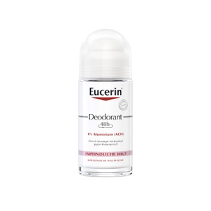 Eucerin, Eucerin® Deodorant Roll-on Empfindliche Haut 24h 0% Aluminium, Eucerin Deodorant Roll-on Empfindliche Haut 48h 0% Aluminium ? Deo Roller schützt empfindliche Haut vor Körpergeruch