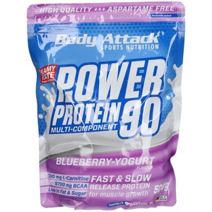 Body Attack, POWER PROTEIN 90 Blueberry Yogurt Cream, Body Attack Power Protein 90 Blueberry-Yoghurt (500g)