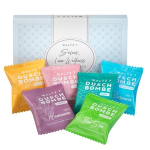 Waltz Seven GmbH, WALTZ 7 Duschbomben Set, WALTZ 7 Duschwellness-Probierset mit 6 Duschbomben