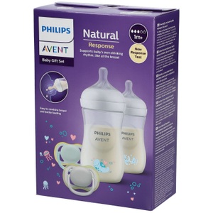 PHILIPS AVENT, Philips Avent Starterset SCD837/11 Natural Response Unterwasserwelt, Philips Avent Natural Response Flaschen-Set mit Unterwasser-Motiven (4-teilig)
