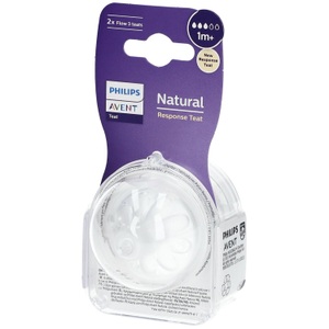 Philips, Philips Natural Response - Sauger 1M+ Saugergröße 3 2er-Pack - SCY963/02, Philips Avent Natural Response Sauger, Grösse 3, 1M+ (2 Stk)