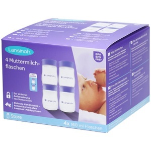 LANSINOH LABORATORIES BENELUX, Lansinoh Muttermilchaufbewahrungsflaschen 4x160ml, Lansinoh Muttermilchaufbewahrungsflaschen 4x160ml