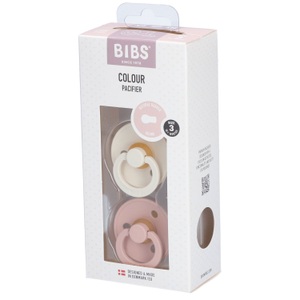 BIBS, BIBS Colour Nuggi, Ivory / Blush, BIBS Colour Schnuller, Latex, Rund, 12-18 Monate, Ivory/Blush (2 Stk)