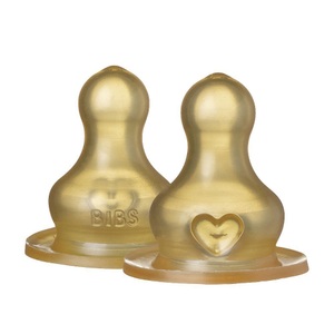 BIBS, BIBS Flaschensauger langsamer Nahrungsfluss Latex, 2 Stück, BIBS Anti Kolik Sauger 2er Pack, Latex, Slow Flow (2 Stk)