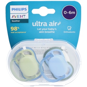 Bomedys NV, Philips Avent Sucette +0M Ultra Air Pistache Bleu, Philips Avent Fopspeen +0M Ultra Air Pistache Blauw