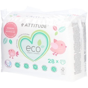 Attitude, Attitude - Windeln Newborn 28 Stk. | bis 5 kg, Attitude Eco Windeln Neugeborene