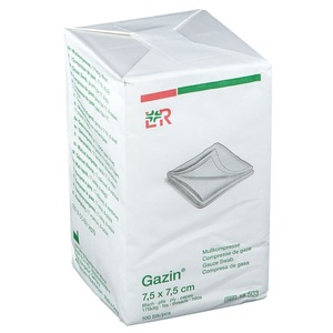Lohmann & Rauscher, Lohmann & Rauscher Gazin® Kompresse 7,5 x 7,5 cm, Gazin Mullkompressen 7.5x7.5cm, 8-fach, unsteril (100 Stk)