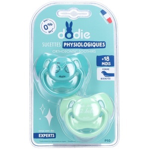 Dodie, dodie Schnuller Duo Physio blau / rot Junge 2 Stück ab dem 18. Monat - bunt, dodie® Schnuller anatomisch Silikon +18 Monate (Farbe nicht wählbar)
