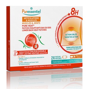 PURESSENTIEL FRANCE, Puressentiel Wärmepflaster für Gelenke & Muskeln, Puressentiel Pure Heat Wärmepflaster für den unteren Rücken (2 Stk)