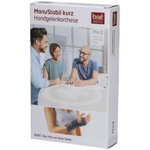 bort, bort Handgelenk kurz L li schwarz (1 Stück), Bort ManuStabil Handgelenkbandage kurz, links, Gr. L, schwarz