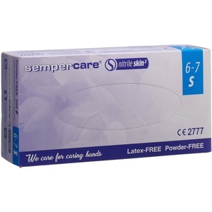 Sempercare, Sempercare Nitrile Skin Handschuhe S puderfrei unsteril (200 Stück), Sempercare Nitril Skin Handschuhe Grösse S, blau, puderfrei (200 Stk)