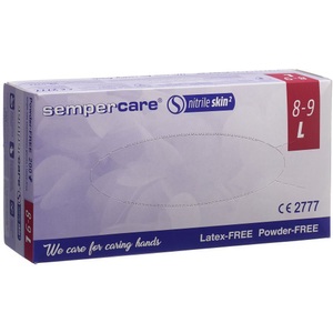 Sempercare, Sempercare Nitrile Skin Handschuhe L puderfrei unsteril (200 Stück), Sempercare Nitril Skin Handschuhe Grösse L, blau, puderfrei (200 Stk)