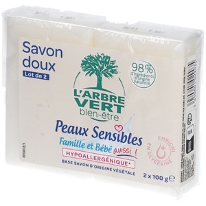 L'Arbre vert, L'ARBRE VERT Öko Seife Empfindliche Haut Französisch (2x100 g), L'ARBRE VERT Öko Seife Empfindliche Haut (2x100g)