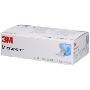 3m, 3M Rollenpflaster mit Dispenser 25mmx9.14m weiss (12 Stück), 3M Micropore Heftpflaster Klebeband auf Rolle 25 mm x 9,14 m