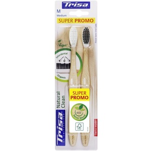TRISA, Trisa Natural Clean Holzzahnbürste medium DUO (2 Stück), Trisa Natural Clean Holzzahnbürste medium DUO (2 Stk)
