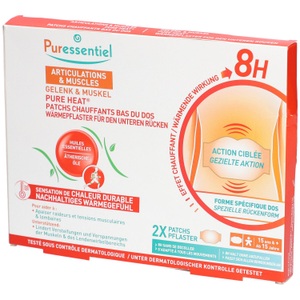 PURESSENTIEL FRANCE, Puressentiel Wärmepflaster für Gelenke & Muskeln, Puressentiel Pure Heat Wärmepflaster für den unteren Rücken (2 Stk)