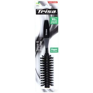 Trisa of Switzerland, Trisa Hair Care - Rundbürste Shine & Volume Vegan, Trisa Shine & Volume Rundbürste schwarz (1 Stk)