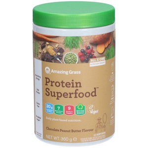 Amazing Grass, Protein Superfood Chocolate (360g), Protein Superfood Chocolate Peanutbutter (360)